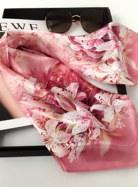 真丝丝巾小方巾女春秋冬季