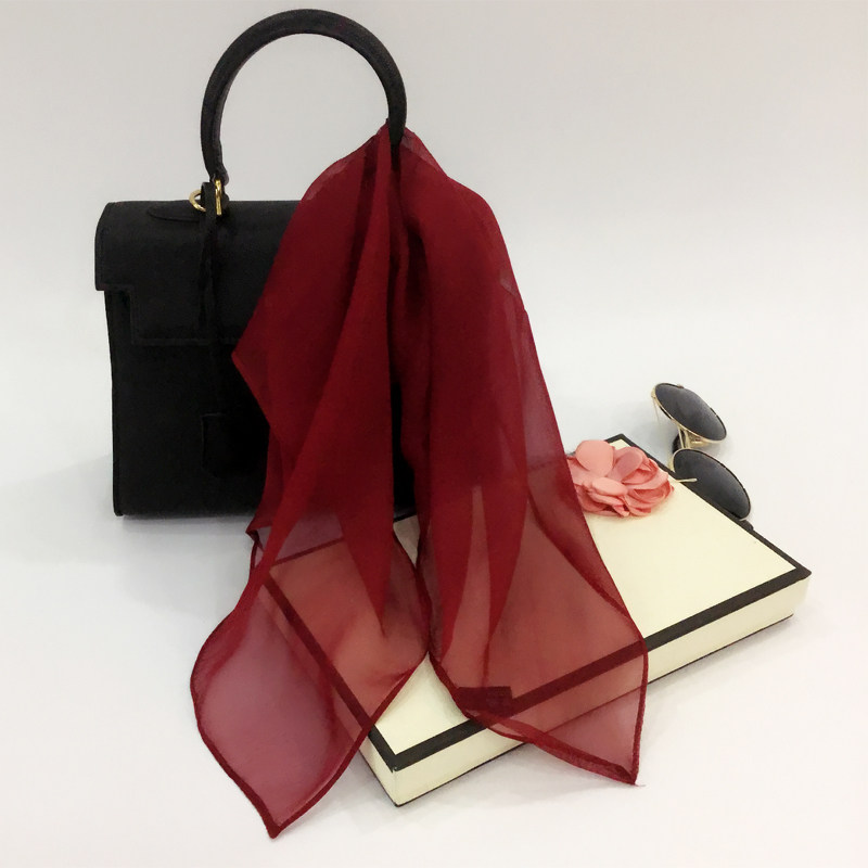 真丝丝巾女100%桑蚕丝秋冬季纯色纱巾克莱因蓝围巾女遮颈纹脖子,淘宝优惠券,粉丝福利购,淘宝优惠卷