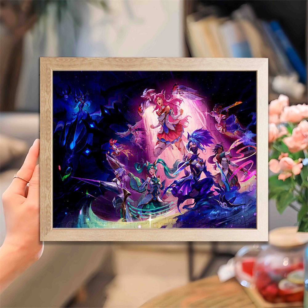 英雄联盟手游英雄联盟手游拼图带相框diy来图定制卡通动漫益智解压送生日礼物