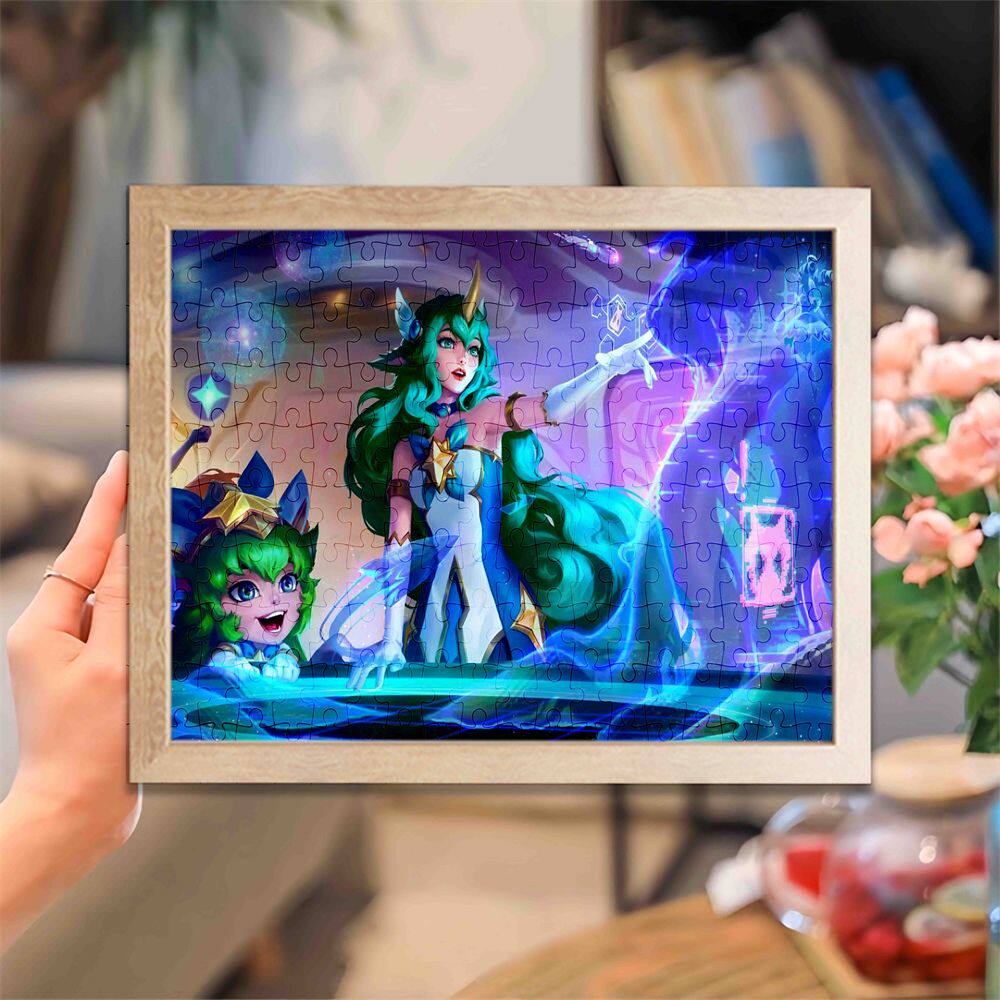 英雄联盟手游英雄联盟手游拼图带相框diy来图定制卡通动漫益智解压送生日礼物