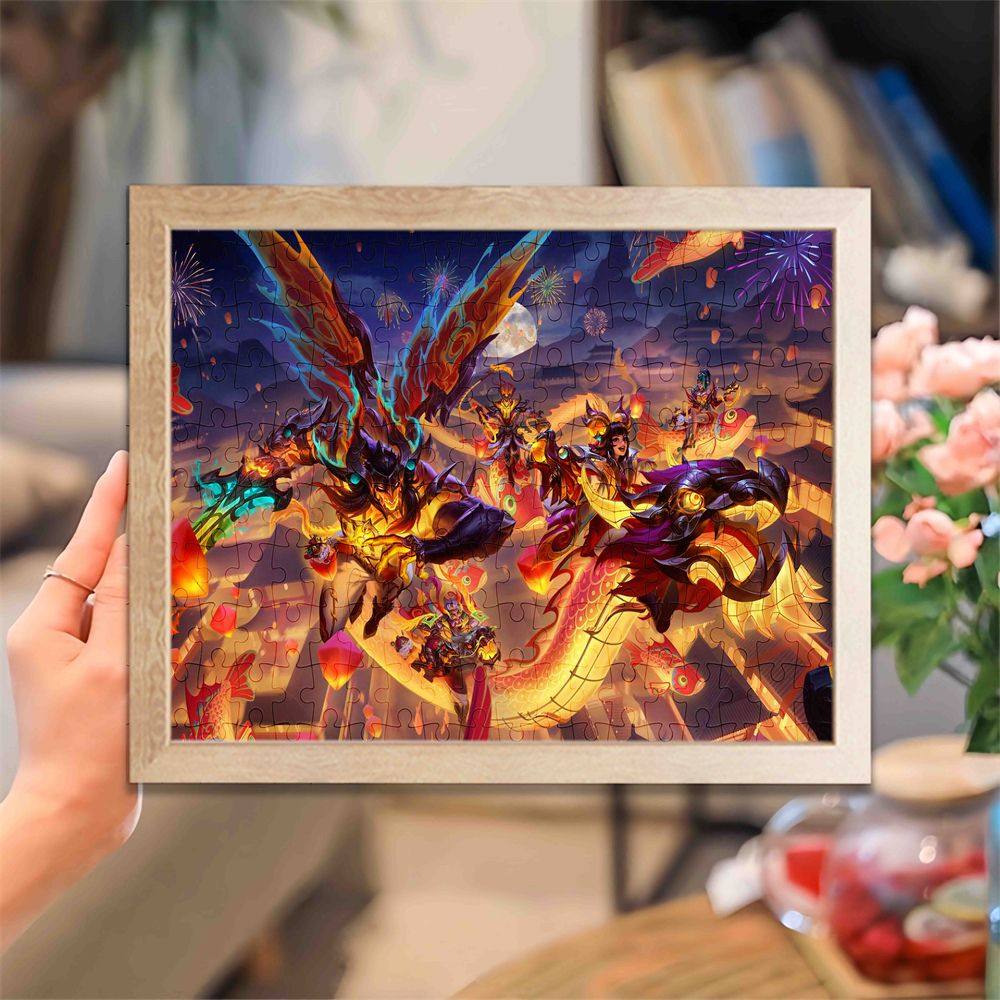 英雄联盟手游英雄联盟手游拼图带相框diy来图定制卡通动漫益智解压送生日礼物