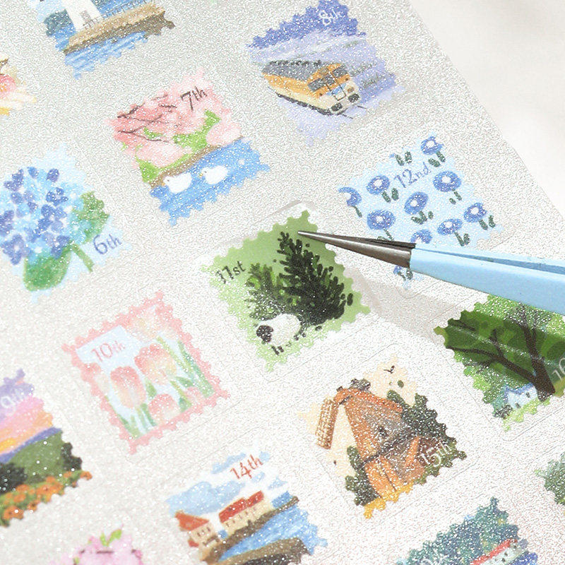 森屿暖树日付邮局PET装饰贴纸 可爱迷你手帐DIY邮票日付贴画素材,淘宝优惠券,粉丝福利购,淘宝优惠卷