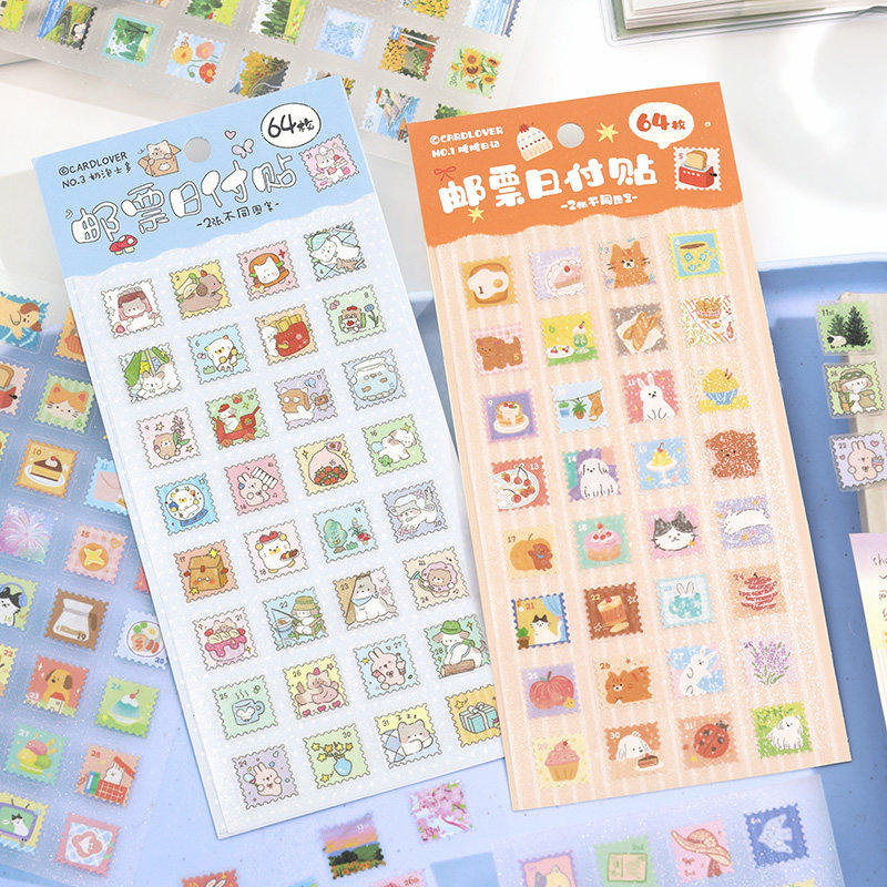 森屿暖树日付邮局PET装饰贴纸 可爱迷你手帐DIY邮票日付贴画素材,淘宝优惠券,粉丝福利购,淘宝优惠卷