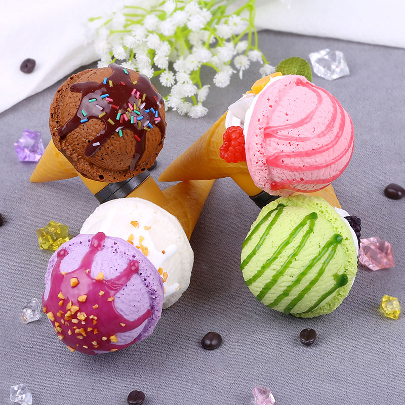 仿真冰淇淋模型水果假冰激凌球摆件甜筒蛋糕拍摄道具橱窗装饰玩具 - 图1