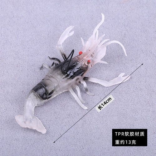软胶透明仿真水虾假虾模型道具儿童认知玩具基围对青草虾装饰道具 - 图2