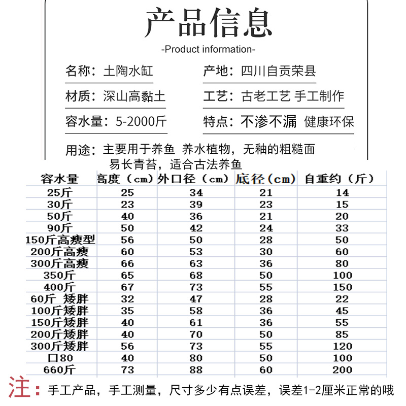 无釉土陶缸鱼缸老式水缸民间老旧水缸养鱼陶缸土缸无釉粗陶缸水缸-图1