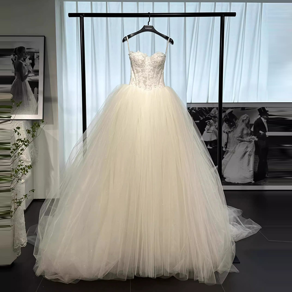 法式蕾丝公主抹胸婚纱显瘦蓬蓬裙超仙新娘结婚拖尾梦幻森系网红款,淘宝优惠券,粉丝福利购,淘宝优惠卷