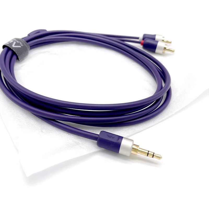 进口二手古河ADLID35R单晶铜银3.5转2RCA双莲花一分二信号音频线 - 图0