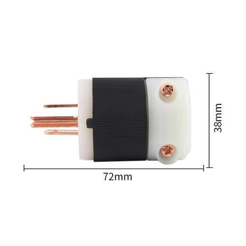 声弦荷宝美标紫铜 电源线插头 插尾 发烧音响DIY公插头 母尾插 - 图1