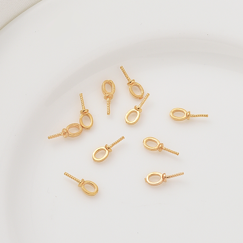 14K包金保色9字羊眼针手工diy饰品配件半孔珍珠吊坠扣项坠帽针,淘宝优惠券,粉丝福利购,淘宝优惠卷