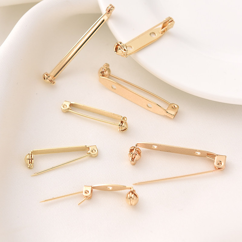 14K铜包金可旋转式安全胸针托手工diy首饰配件一字别针扣饰品材料,淘宝优惠券,粉丝福利购,淘宝优惠卷