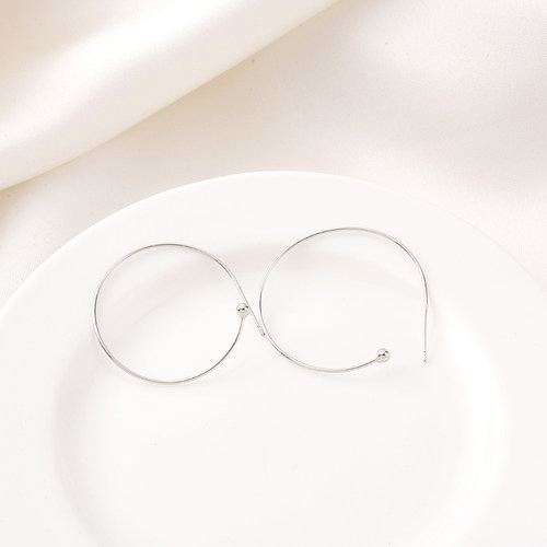 14K包金保色超细可串珠C形耳圈手工diy耳饰白金色耳挂耳环材料 - 图1