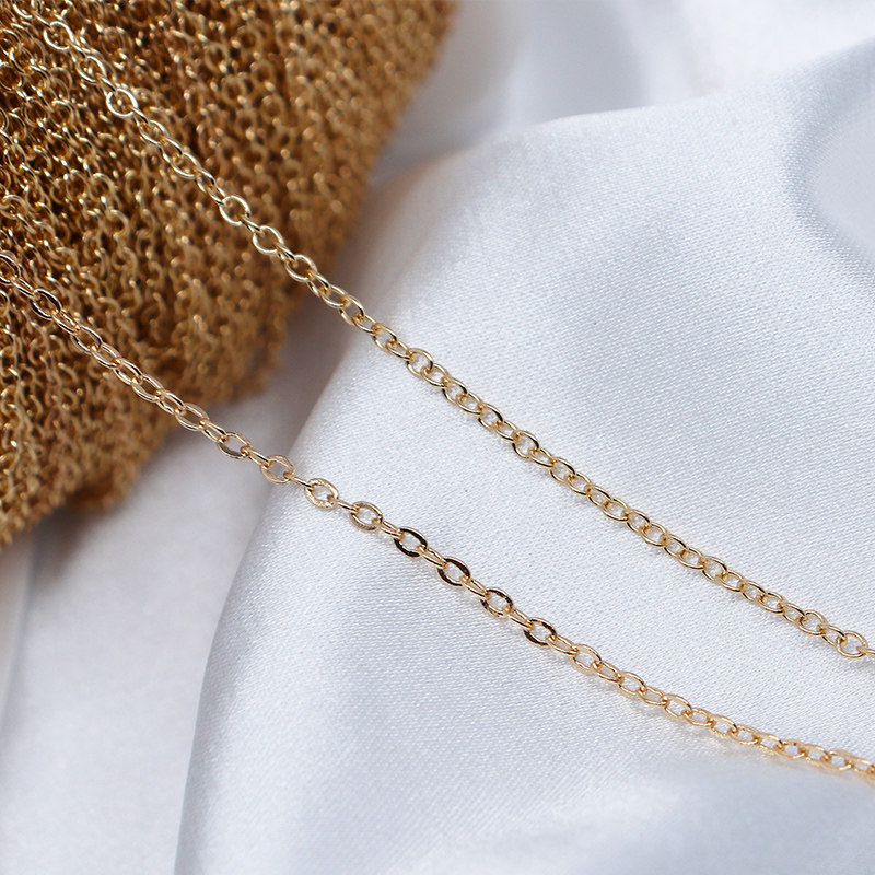 串珠手链14K包金珍珠o字扁十链条diy材料手工饰品配件辅料项链,淘宝优惠券,粉丝福利购,淘宝优惠卷