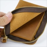 Кожаный кошелек, картхолдер, короткая барсетка с молнией, ретро бумажник, чехол, из натуральной кожи