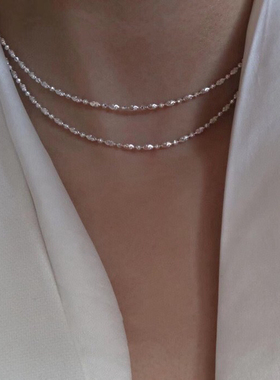 波光粼粼意大利闪钻项链