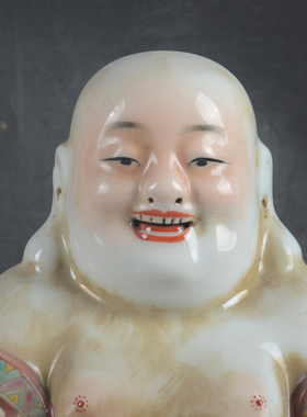 古玩古董收藏老货旧货弥勒罗汉佛像摆件博古架摆件瓷器家居装饰品