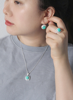 首饰蒙古三件套民族风松石银饰