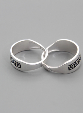 元素蒙族特色原创银饰情侣对戒