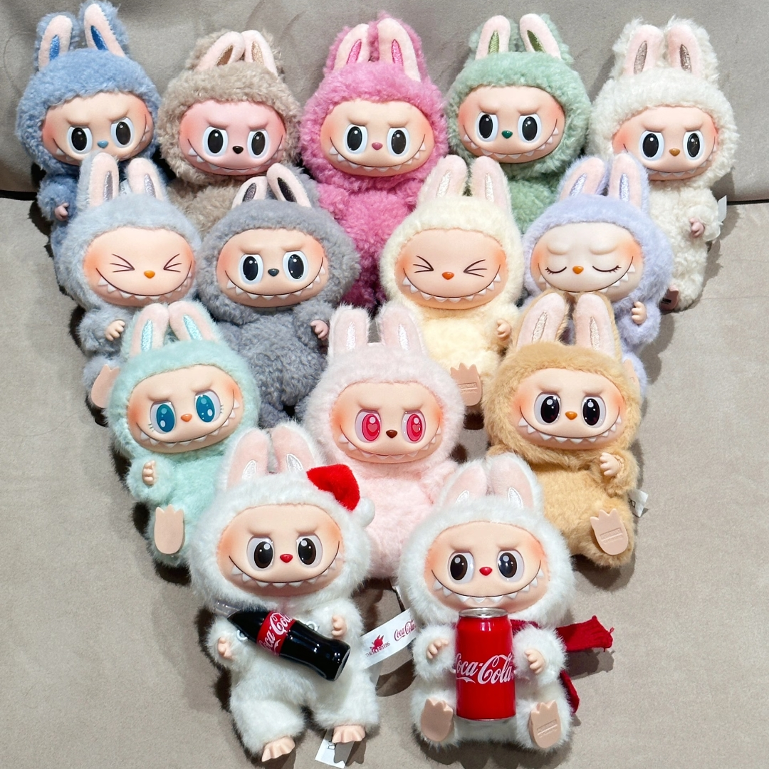 POPMART LABUBU拉布布一代二代马卡龙搪胶脸毛绒公仔盲盒挂件礼物,淘宝优惠券,粉丝福利购,淘宝优惠卷