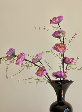 高级感紫色粉蝶花仿真花客厅插花