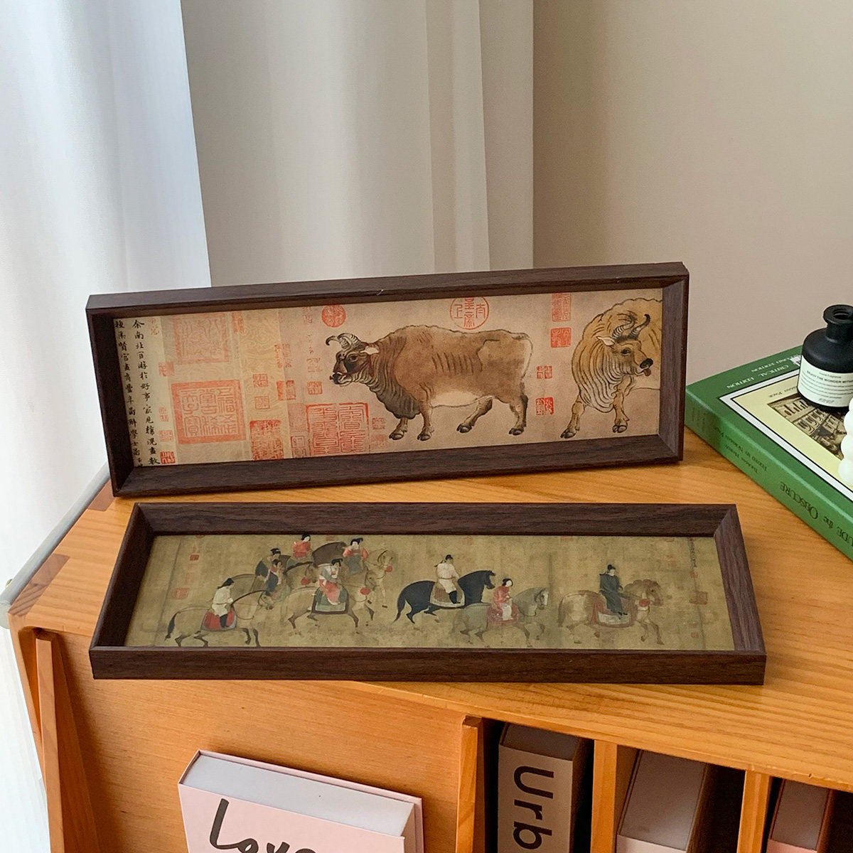 新中式千里江山图复古风相框摆台客厅装饰画玄关卧室床头柜摆件,淘宝优惠券,粉丝福利购,淘宝优惠卷