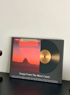 粉色专辑封面黑胶装饰画桌面摆件