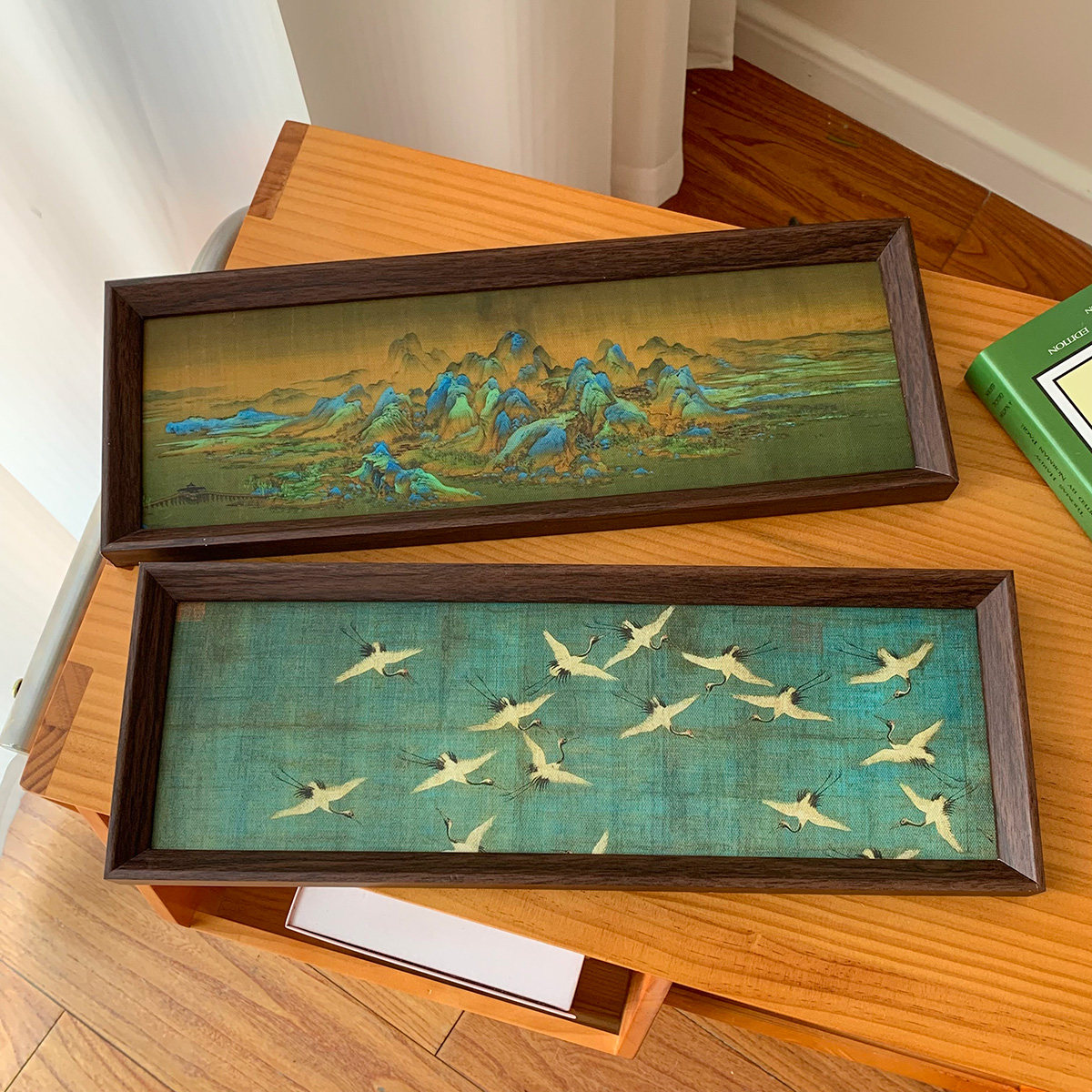 新中式千里江山图复古风相框摆台客厅装饰画玄关卧室床头柜摆件,淘宝优惠券,粉丝福利购,淘宝优惠卷