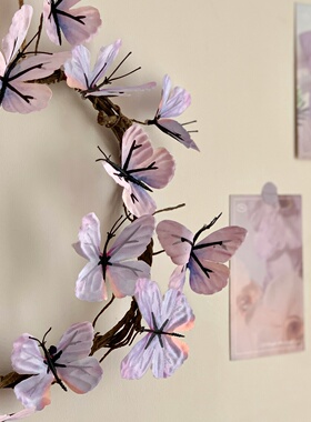 ins蝴蝶仿真花花束花环墙面装饰