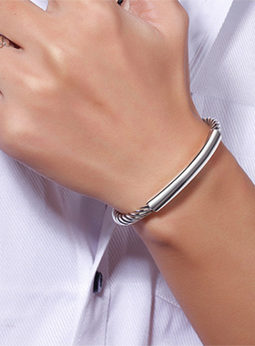 情侣复古做旧风送男友麻花手镯