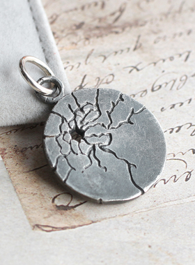 925纯银朋克做旧工艺骷髅吊坠