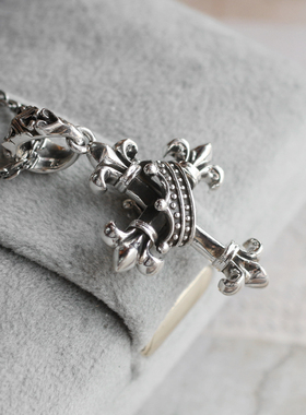 俏金族皇冠十字吊坠s925纯银C$H风格街头朋克时尚潮流复古个性新