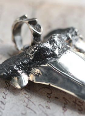 泰国进口s925银鲨鱼牙首饰吊坠