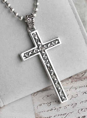镂空做旧个性朋克复古十字架吊坠