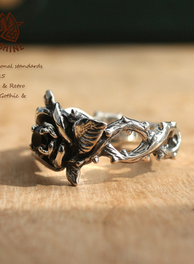 女士纯银复古蔷薇戒指红包