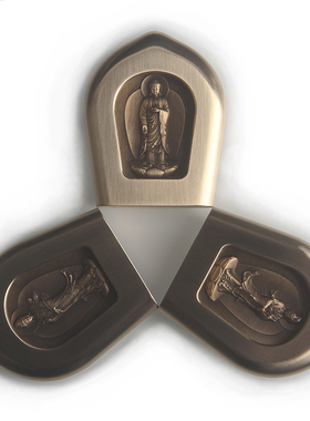 三味佛缘男女纯黄铜精雕吊坠车挂