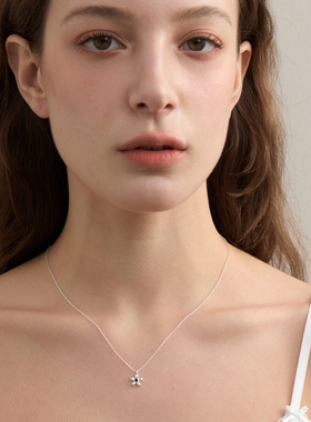 Berber好质感小花黑玛瑙项链