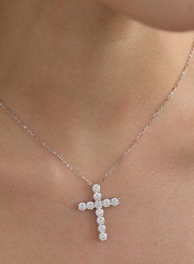 Berbers925闪耀锆石十字架项链