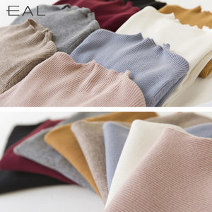 EAL羽迹2023春季韩版纯色毛衣女装半高圆领修身打底针织衫M150