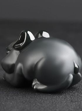 和田玉青玉生肖兔子手玩件摆件