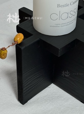 烛台软装几何烛台木意境民宿