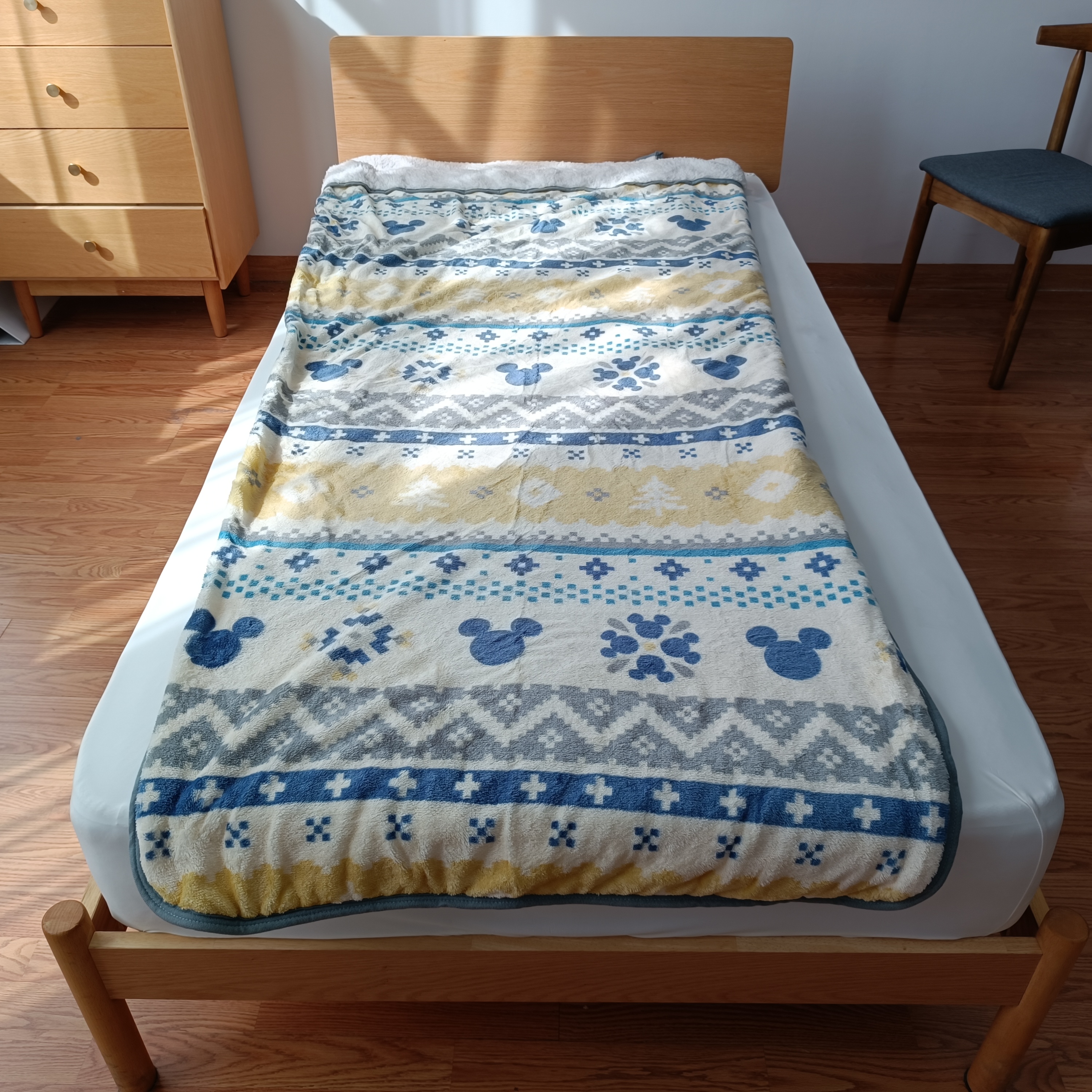 迪家原单出口日本睡袋法兰绒拼羊羔绒盖毯防踢被抱枕酒店隔脏袋 - 图3