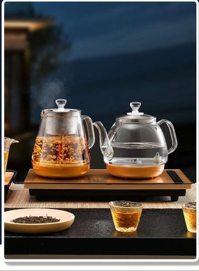 玻璃自动上水壶底部抽水自吸消毒煮水智能泡茶台桌配套电茶热水壶