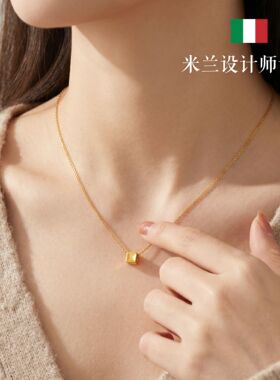 米兰【设计师】精致小方糖吊坠项链女高级感锁骨链百搭颈链配饰