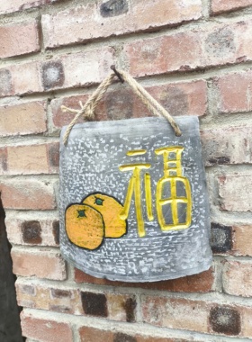 瓦片画雕刻绘画福挂件花园户外墙壁装饰