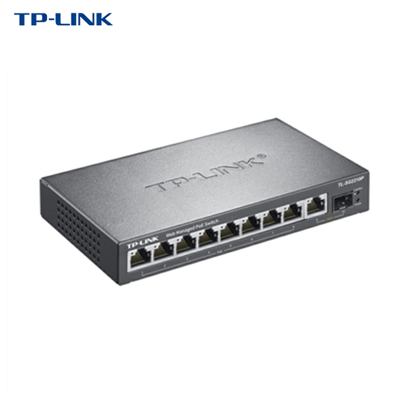 TP-LINK8口全千兆48V标准PoE供电WEB网管交换机SFP光口 企业安防监控网络无线AP摄像头供电器 TL-SG2210P - 图0