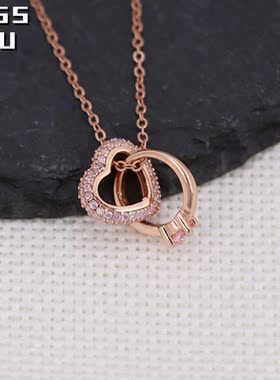 抖音s925银项链女百搭心形