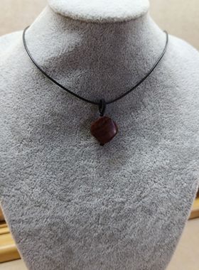 天然印度小叶紫檀小木块吊坠项链颈链配饰复古百搭锁骨链平安无事