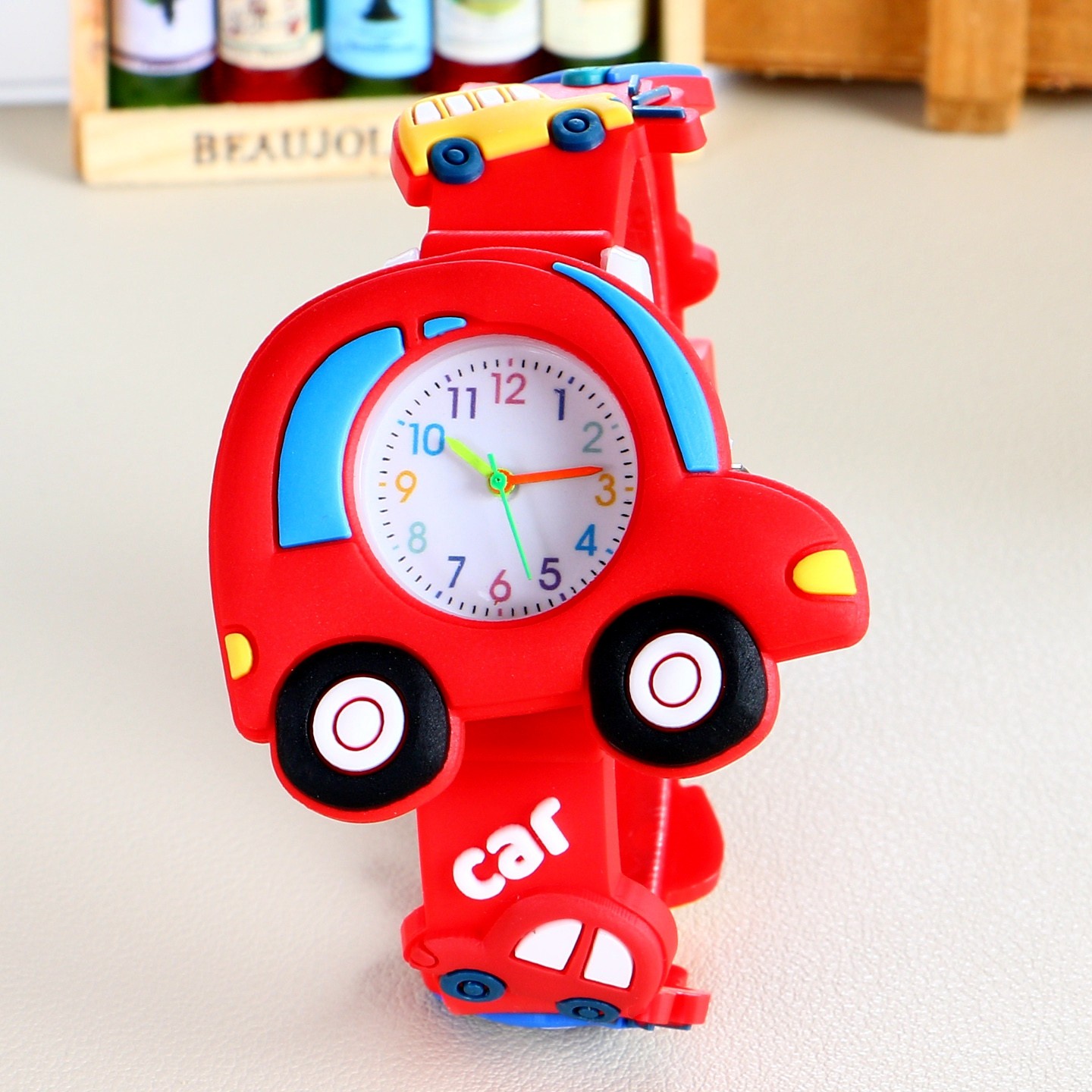 个性可爱卡通小汽车儿童手表男孩小学生幼儿园腕表防水女孩玩具表,淘宝优惠券,粉丝福利购,淘宝优惠卷