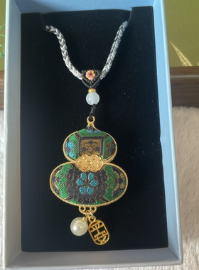 【成品】名家非遗宋锦葫芦桑蚕丝双面葫芦古风项链毛衣链女礼物