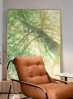 绿色大树治愈感森系风景装饰画走廊尽头过道客厅餐厅玄关挂画